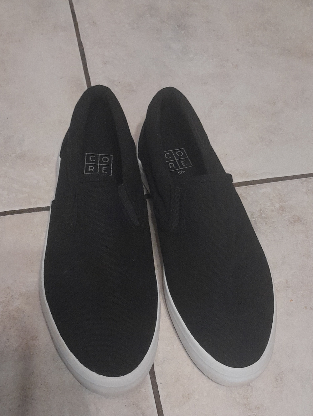 Core Life Black Slip-On Canvas Sneakers